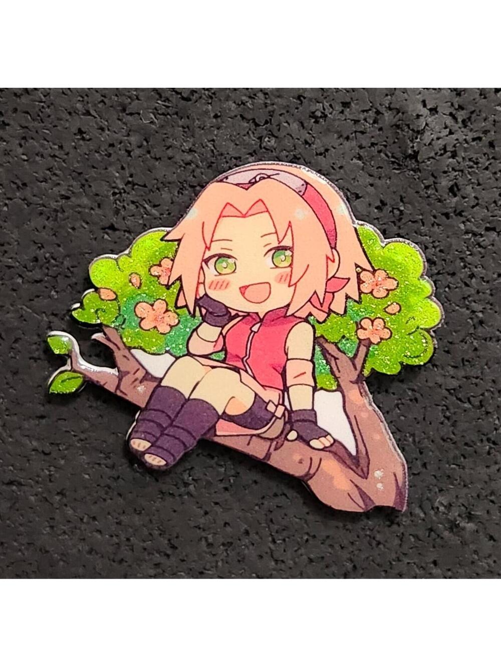 Sakura glitter pin - Naurto